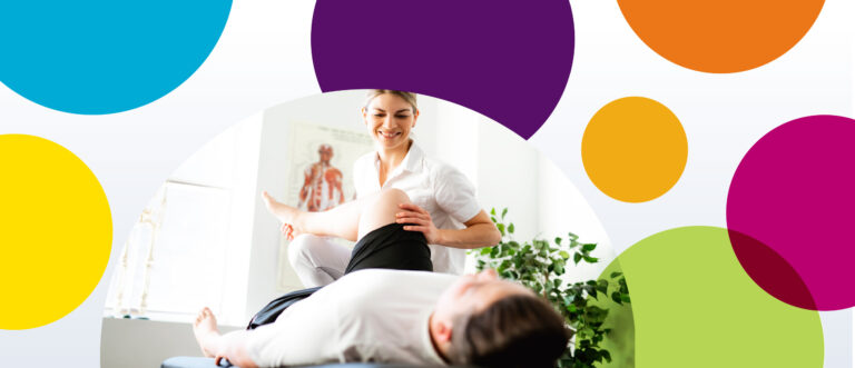 Image of a physiotherapist with a client